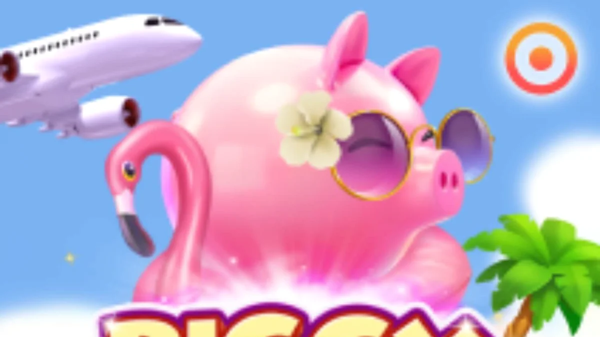 Piggy Tap slot dengan tema tropis dan babi lucu