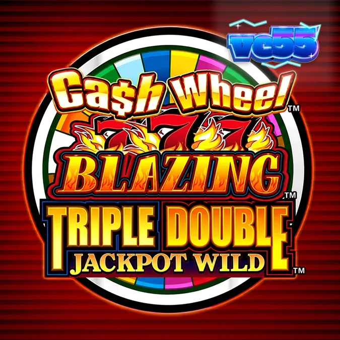 Tampilan visual mesin slot klasik Cash Wheel Blazing 777 dengan simbol 777 dan roda bonus