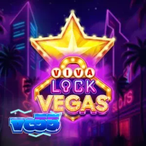 Tampilan antarmuka mesin slot Viva Lock Vegas dengan simbol buah neon dan tangga jackpot.